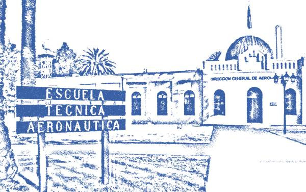 Frontis del edificio que tiene una cúpula de cobre que era un observatorio. Fachada de la Escuela Técnica Aeronáutica.